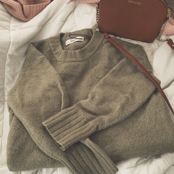 Olive Green Zara Oversized Sweater - Picture 1 of 1